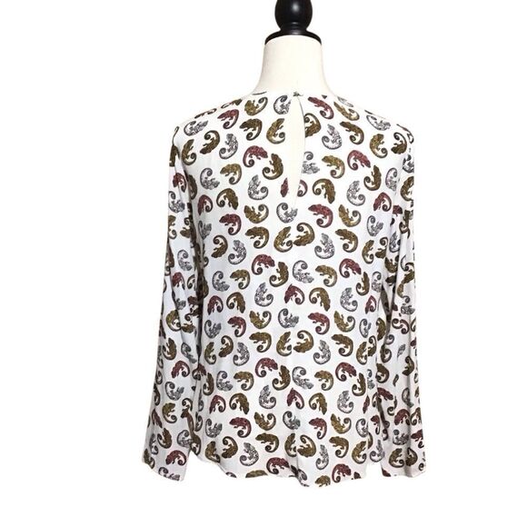 H&M Ivory Chameleon Print Blouse 6 - Picture 4 of 8